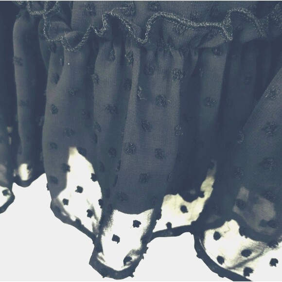Dress Size S Black Sheer Chiffon Dotted Swiss Cute Goth Victorian Castle Regency - Picture 8 of 12